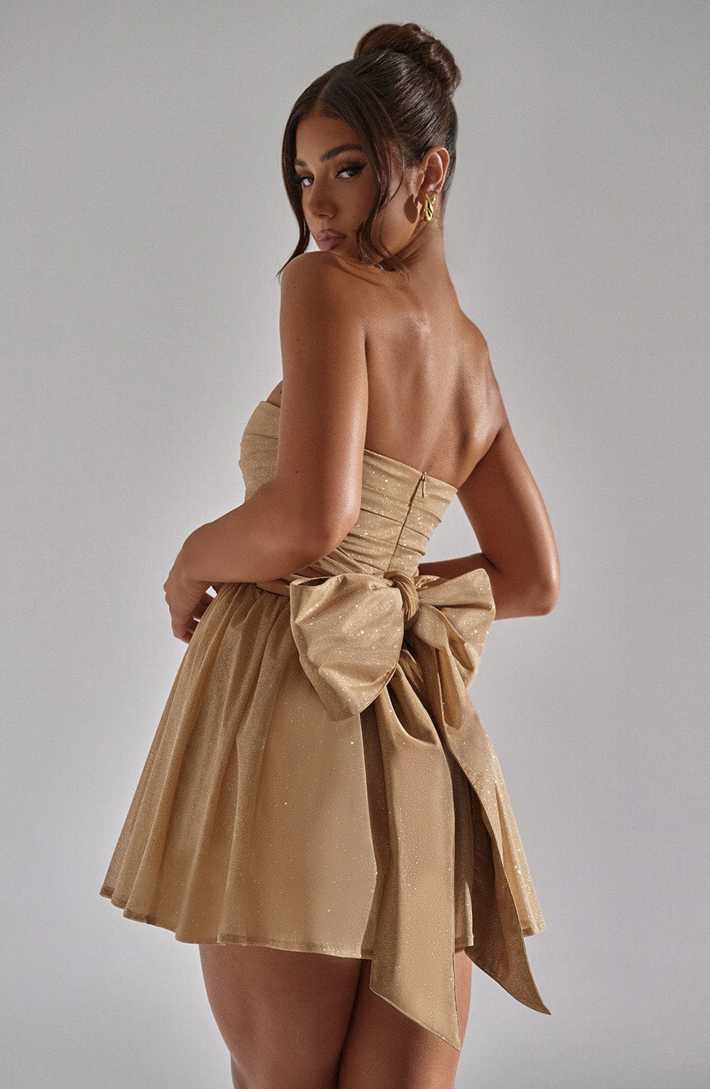 Strapless Corset Mini Dress With Flared Skirt-Viral Super Shop