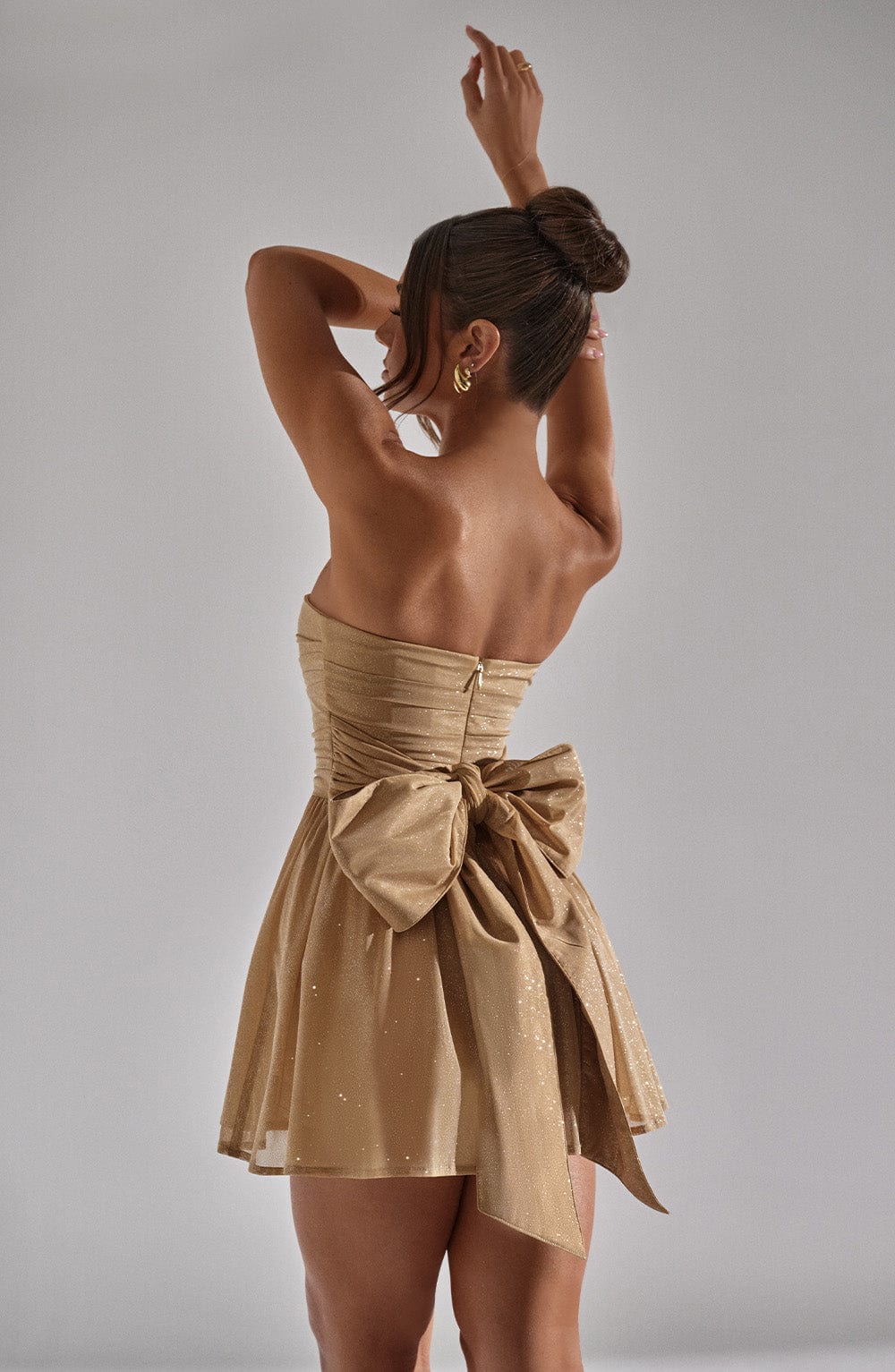 Strapless Corset Mini Dress With Flared Skirt-Viral Super Shop