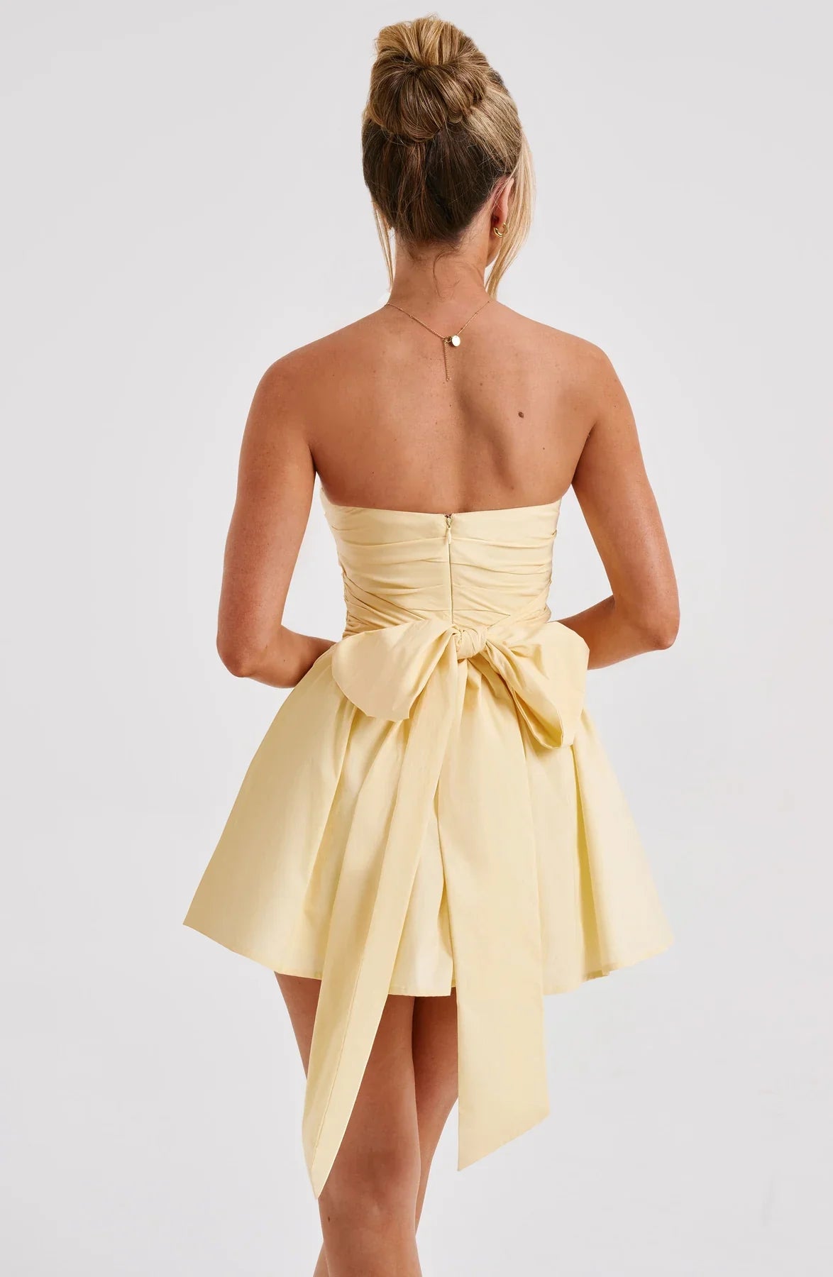 Strapless Corset Mini Dress With Flared Skirt-Viral Super Shop