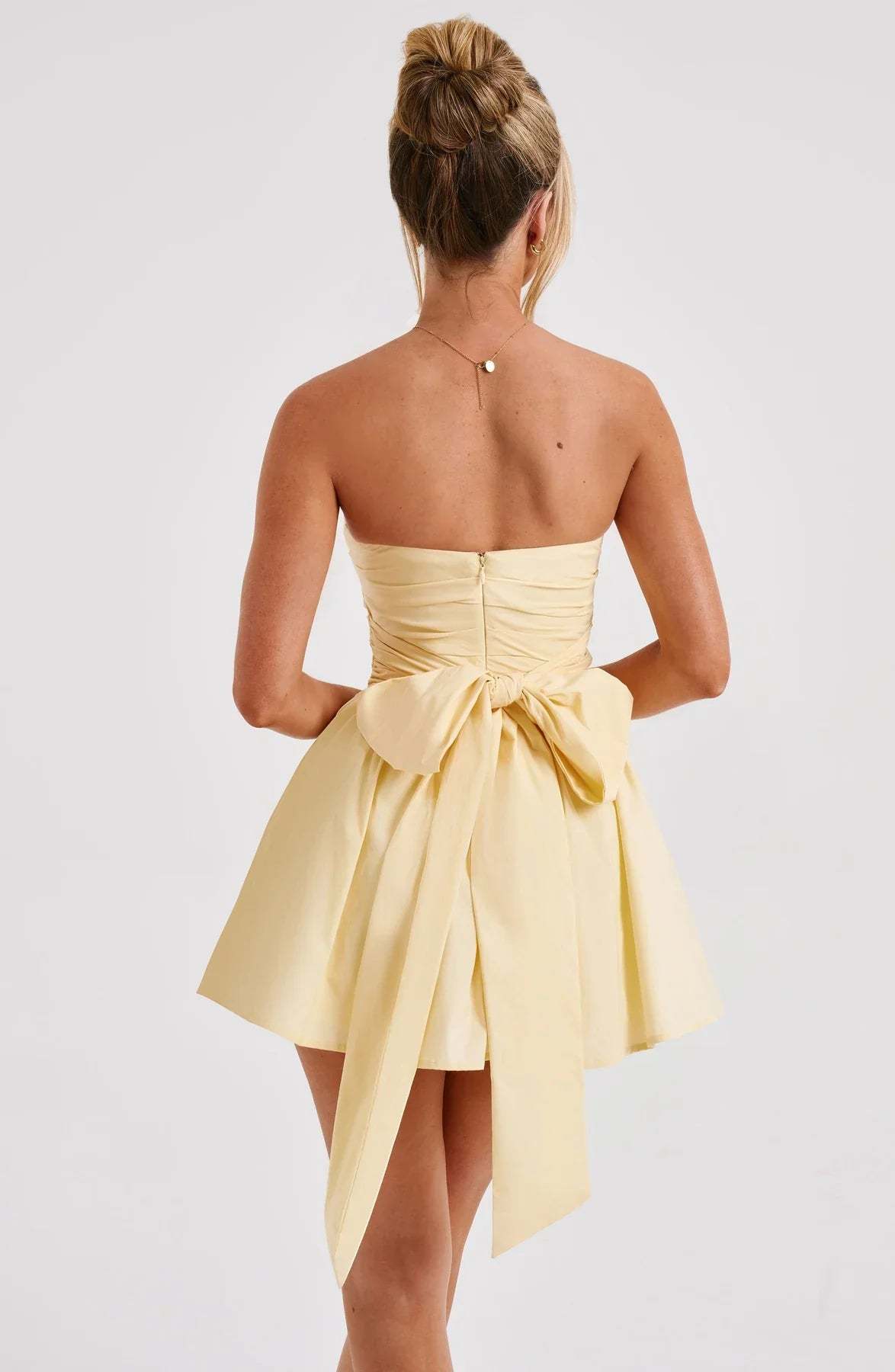 Strapless Corset Mini Dress With Flared Skirt-Viral Super Shop