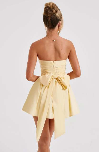 Strapless Corset Mini Dress With Flared Skirt-Viral Super Shop