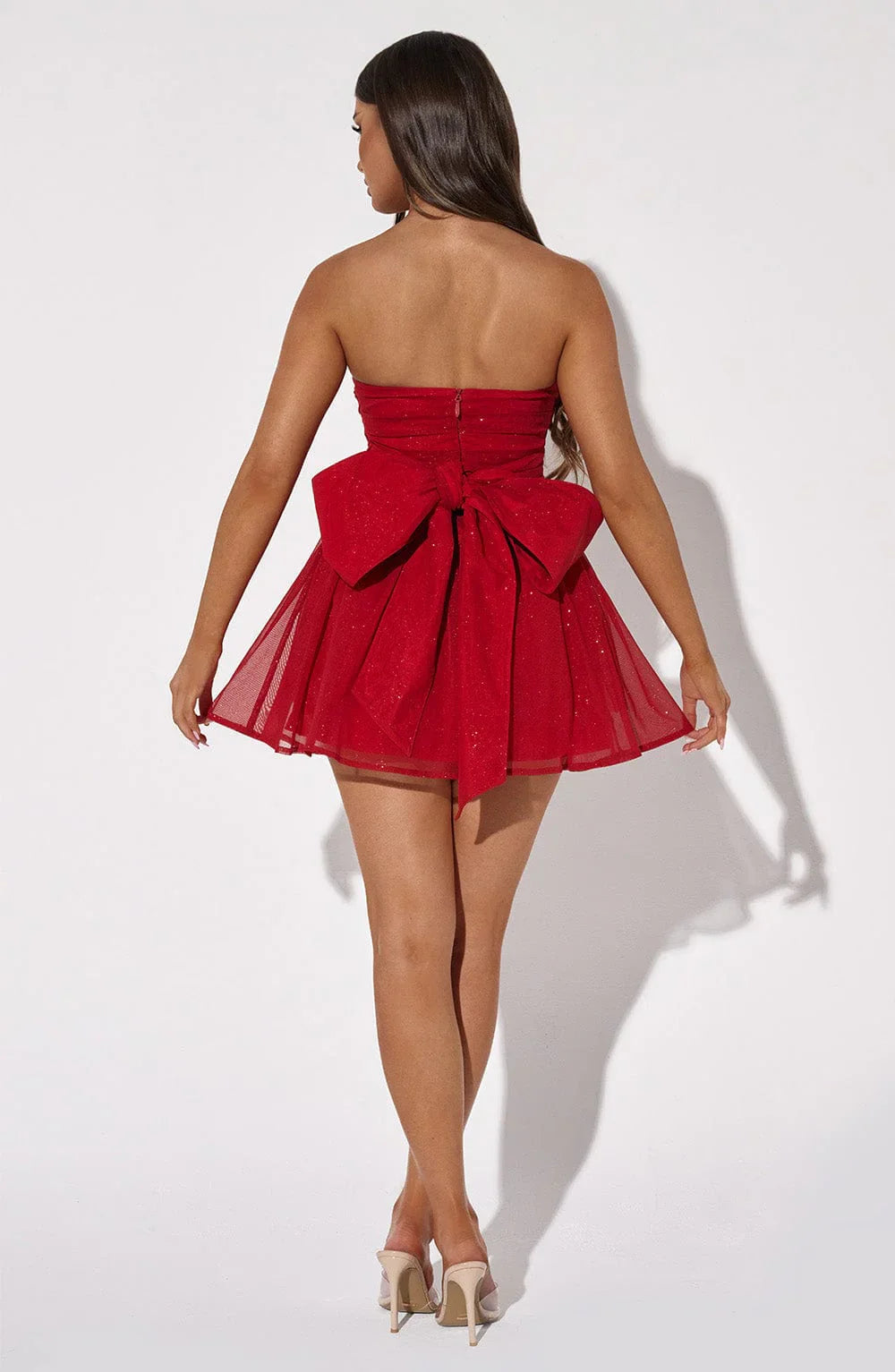 Strapless Corset Mini Dress With Flared Skirt-Viral Super Shop