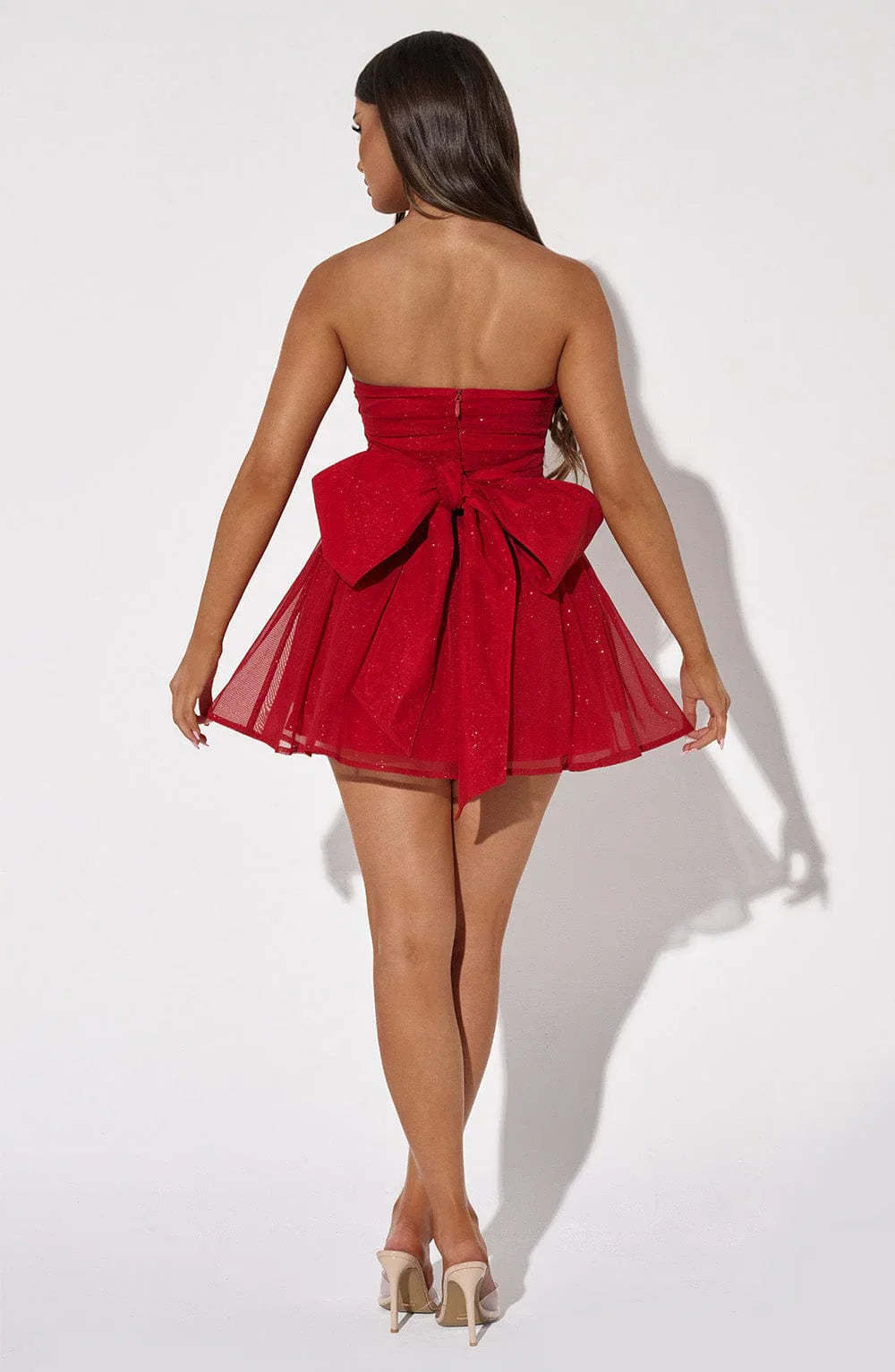 Strapless Corset Mini Dress With Flared Skirt-Viral Super Shop