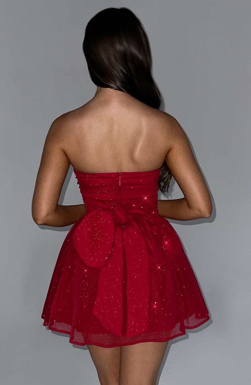 Strapless Corset Mini Dress With Flared Skirt-Viral Super Shop