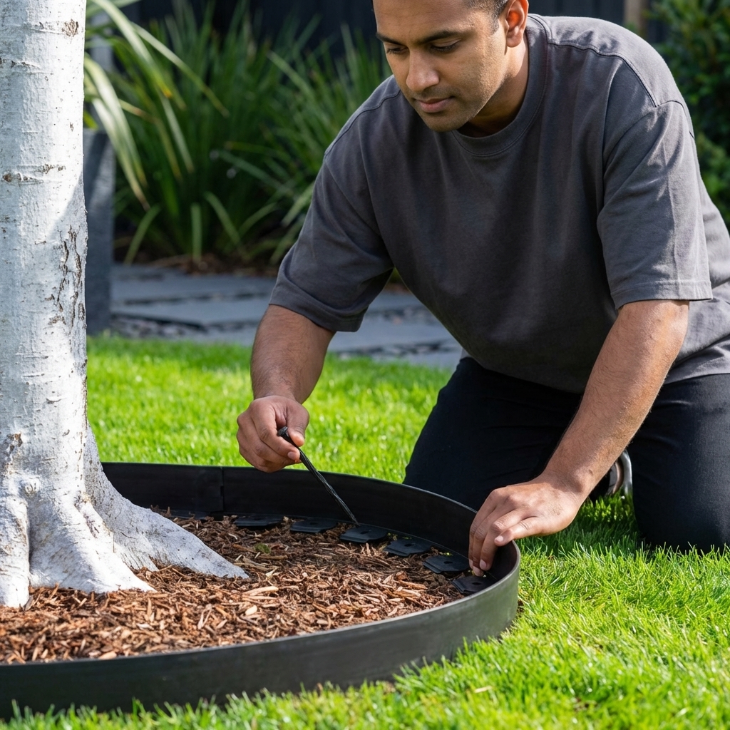 Easy Install No-Dig Landscape Edge Kit - 2in Landscape Edging Border 40 FT With 40 Spikes,