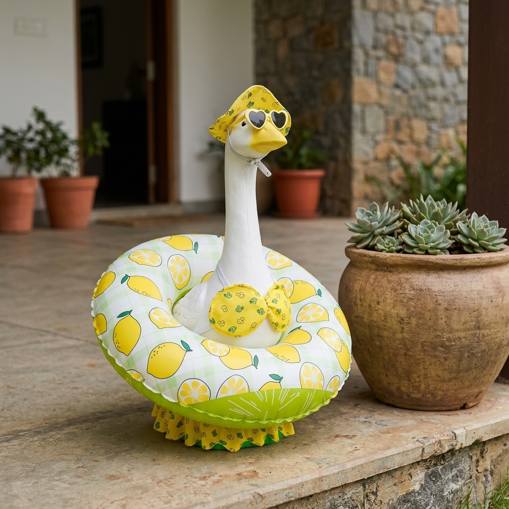 Hawaiian Patio Goose Decor