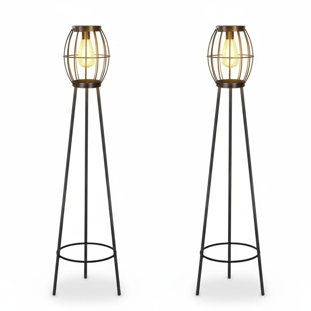 2 Pack Solar Lights Outdoor with Plant Stands