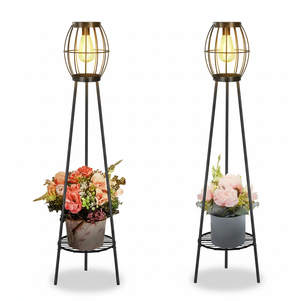 2 Pack Solar Lights Outdoor with Plant Stands
