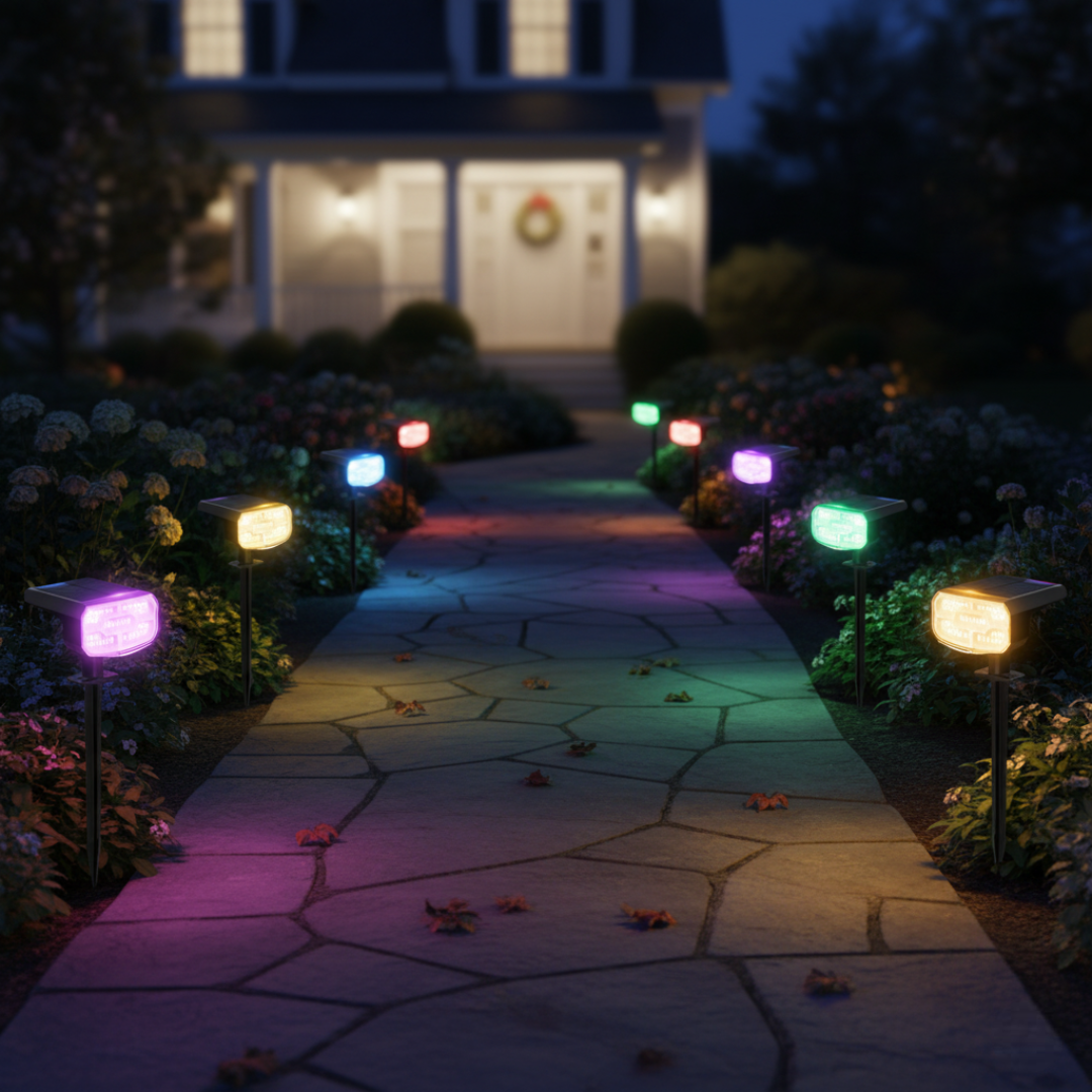 Solar Spot RGB Lights Outdoor Waterproof 4 Pack