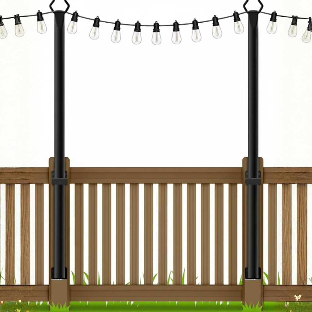 Outdoor Light Poles with Fence Brackets