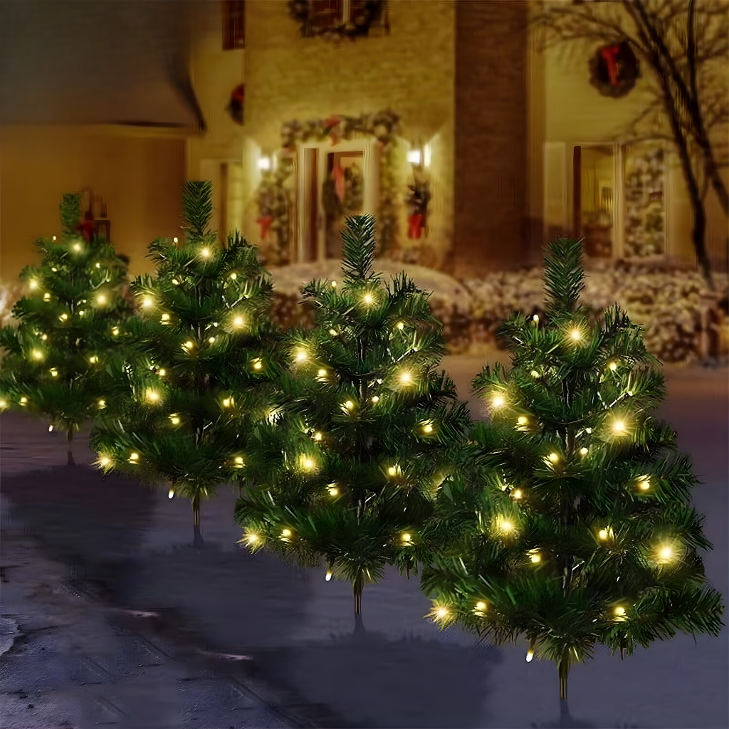 Color Changing LED Christmas Pathway Trees For Outdoor Decor
