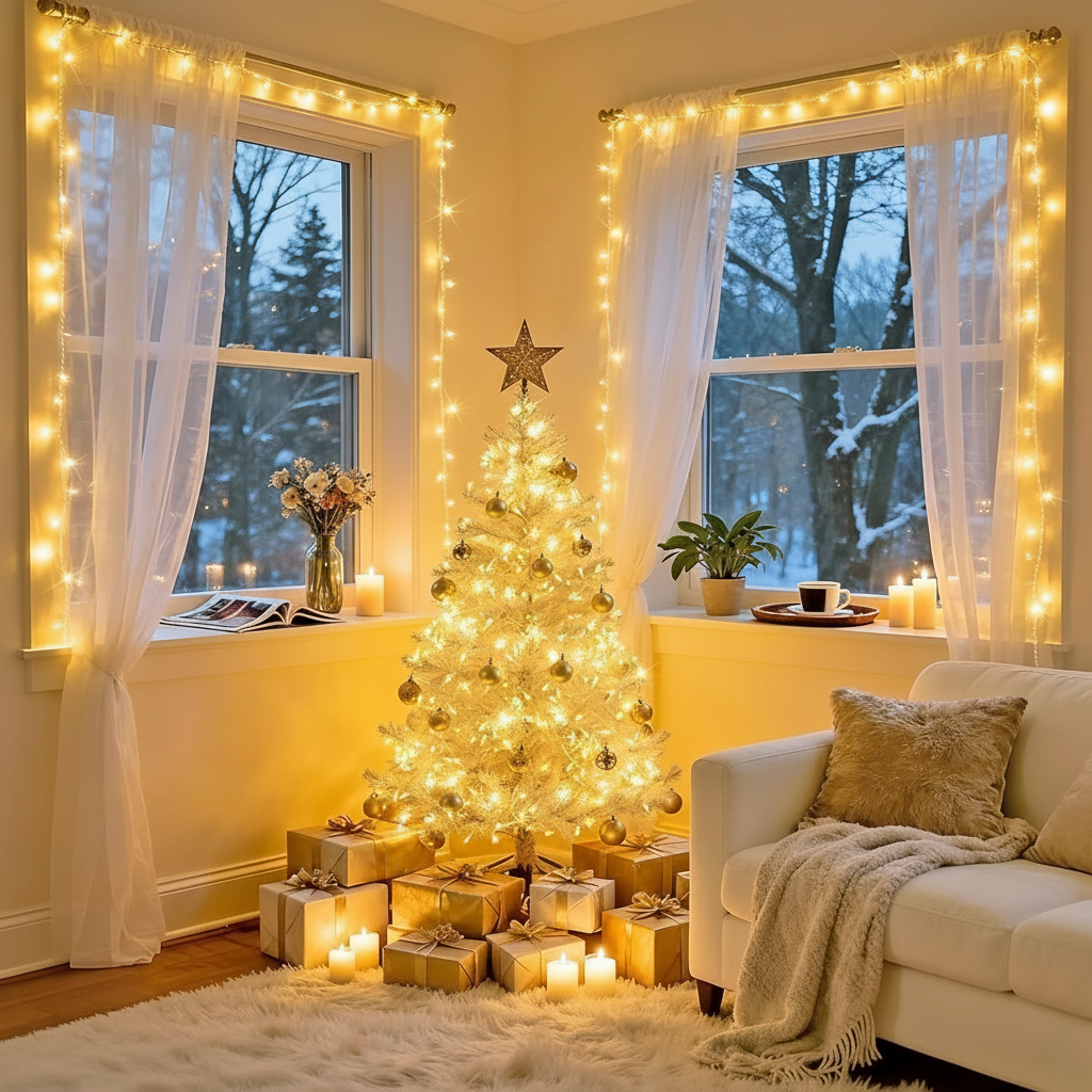 33ft Christmas String Lights With 100 LEDs And 8 Lighting Modes For Decor