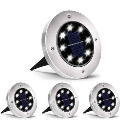 Pack Of 4 Solar Ground Lights Outdoor Waterproof Pathway