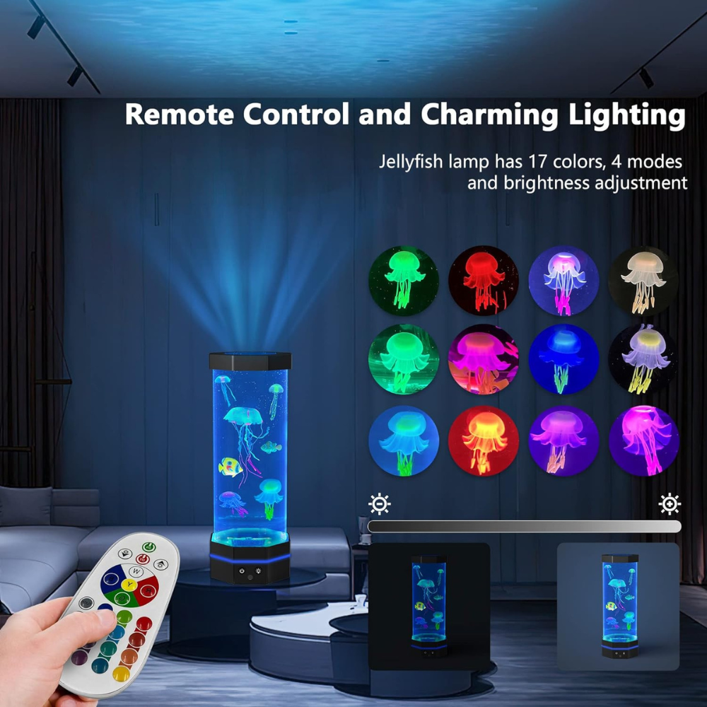 LED Jellyfish Lamp With Remote Control And Ocean Projection-Sparklie Lights