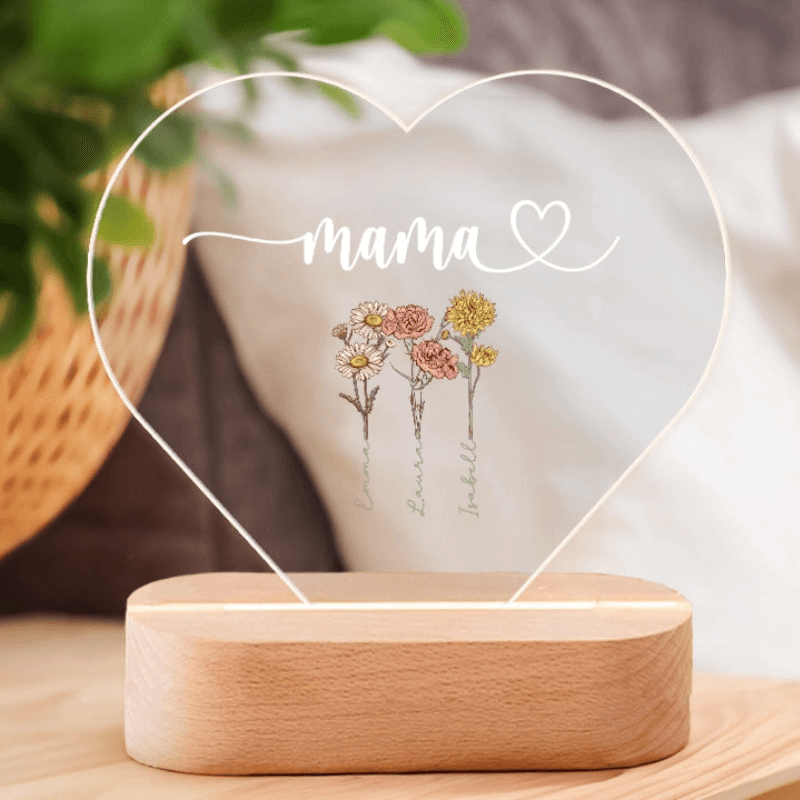 Mothers Day Personalized Acrylic Flower Light - Sparklie Lights