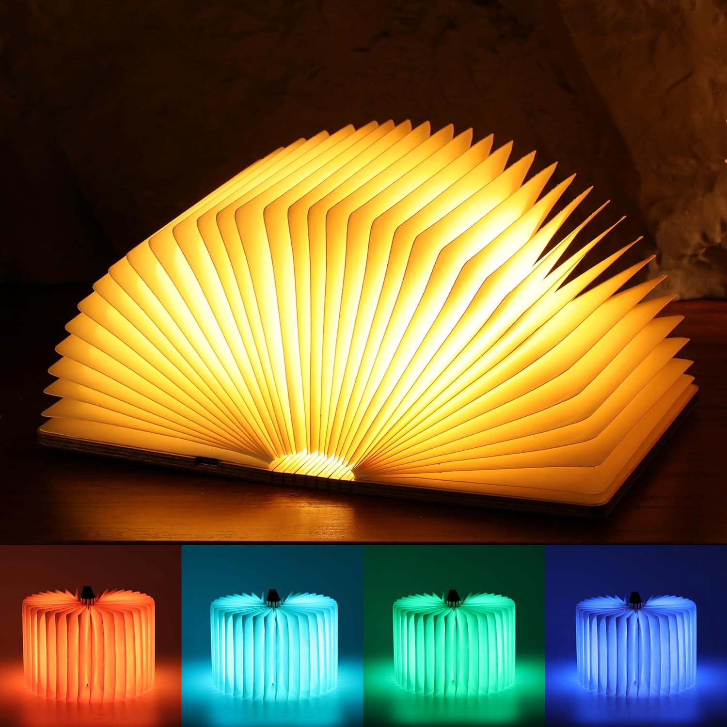 12 Colors Portable Book Lamp With Remote