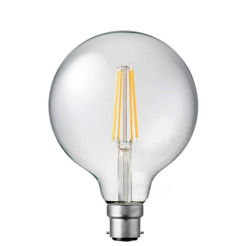12W G125 Clear Dimmable LED Light Globe (B22) In Warm White-Sparklie Lights
