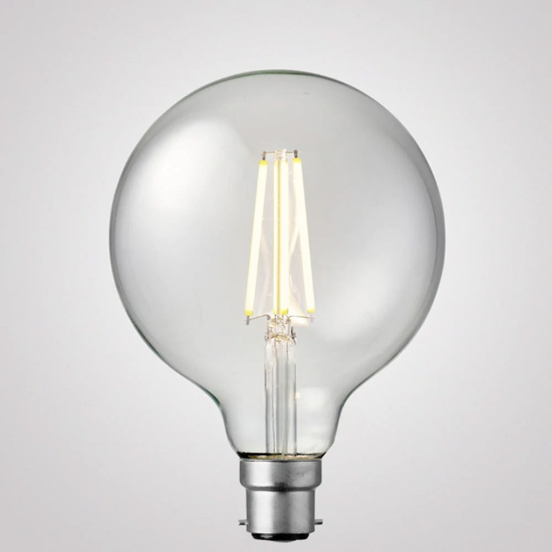 12W G125 Clear Dimmable LED Light Globe (B22) In Warm White-Sparklie Lights