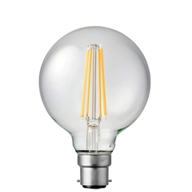 12W G95 Clear Dimmable LED Globe (B22) In Warm White-Sparklie Lights