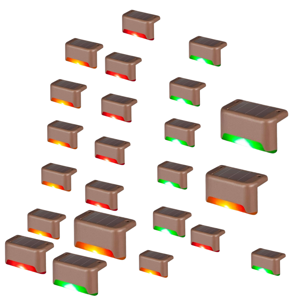 Multicolor Solar Deck Lights Outdoor Waterproof LED