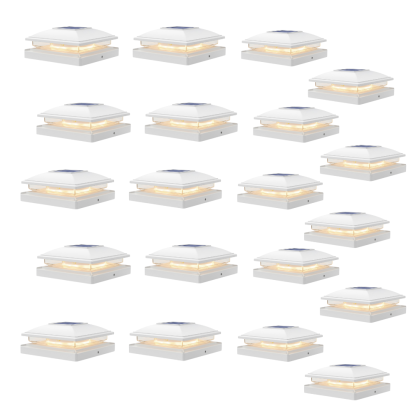 Flickering Flame Solar Post Cap Lights for Outdoor Deck and Fence