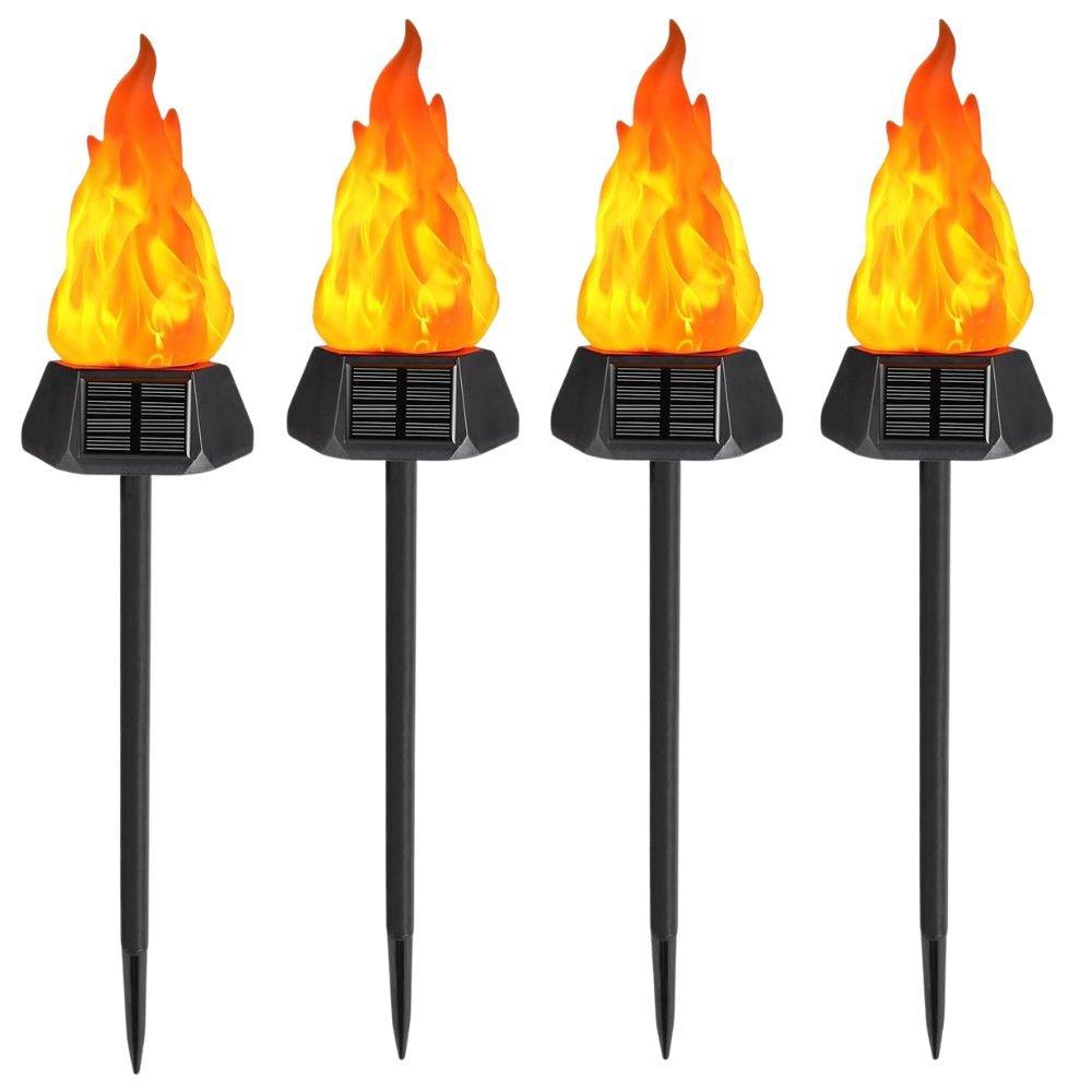Solar Torch Lights Outdoor Flickering Flame LED