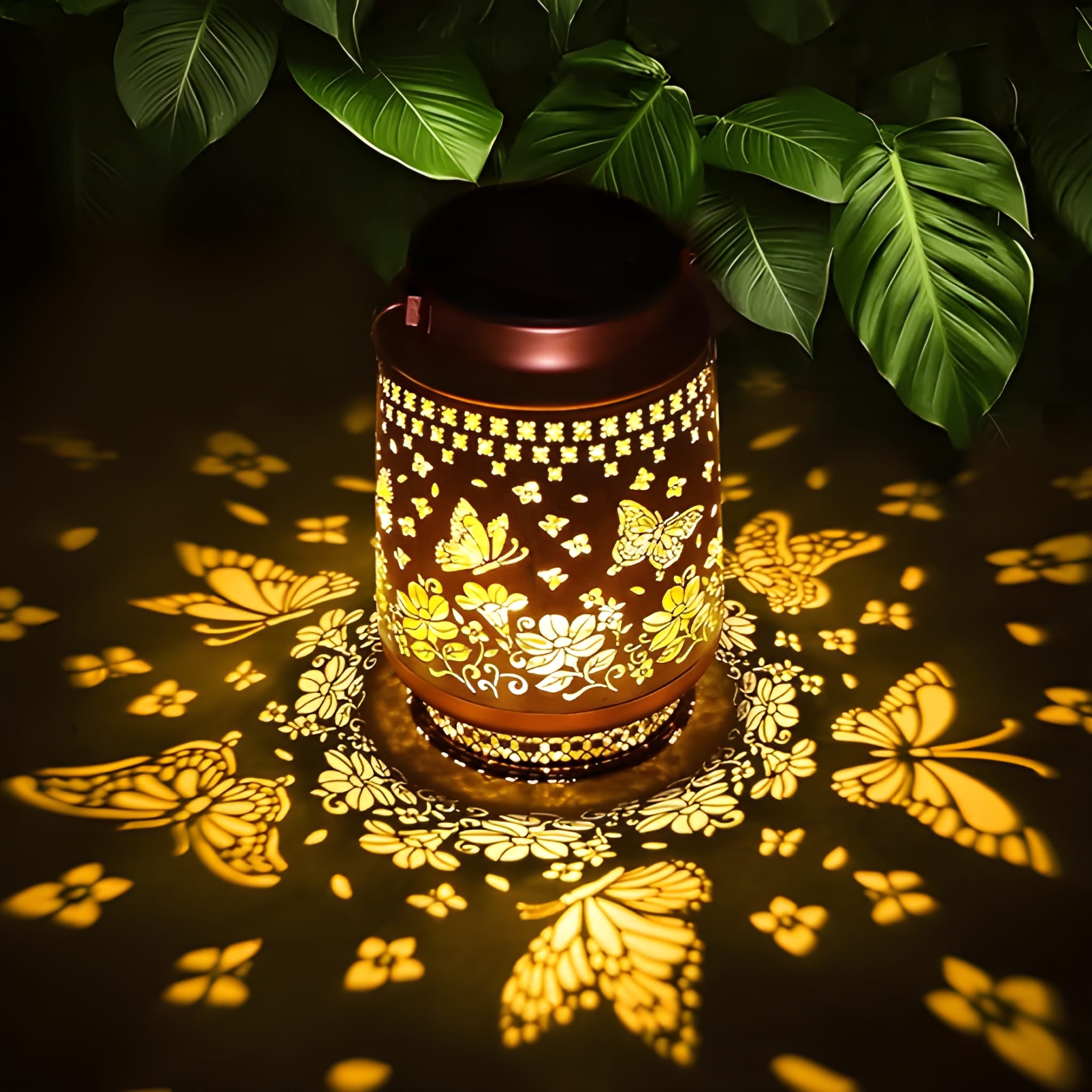 Outdoor Hummingbird Solar Lanterns Waterproof Hanging Metal Lights