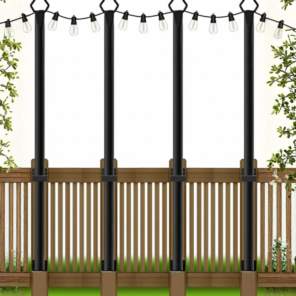 Outdoor Light Poles with Fence Brackets
