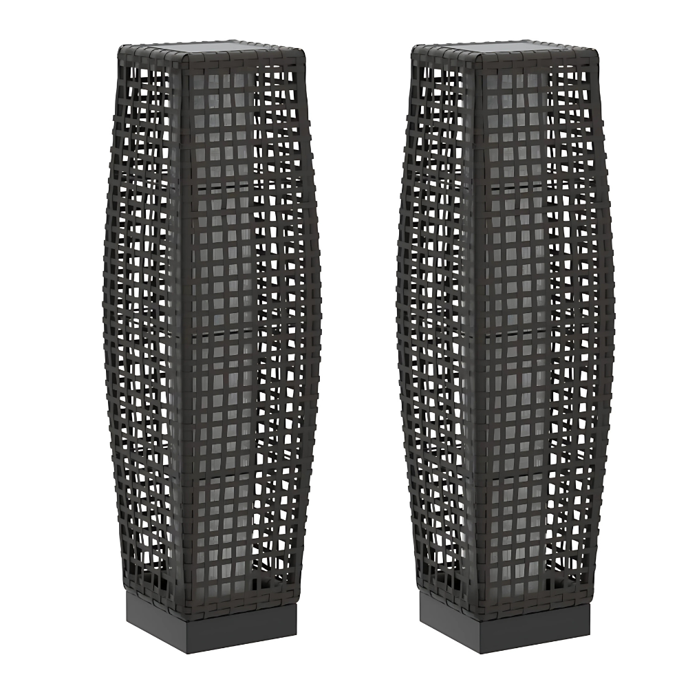 Solar Wicker Outdoor Floor Lamp