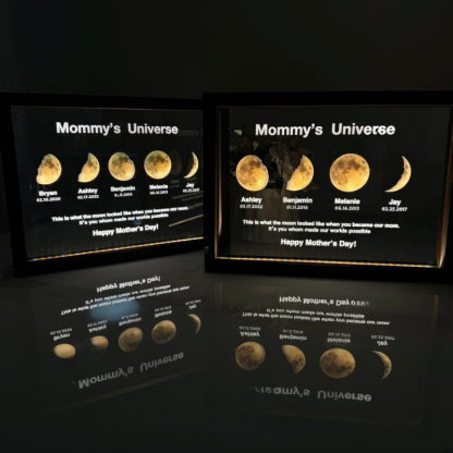 Personalized Moon Phase Light Frame For Mommy-Sparklie Lights