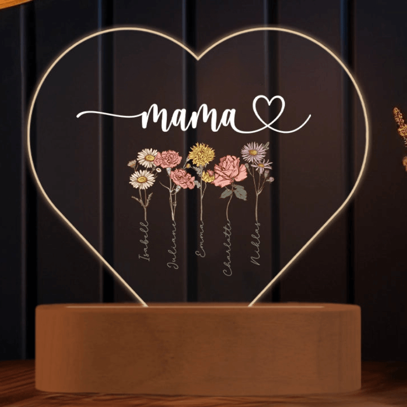 Mothers Day Personalized Acrylic Flower Light - Sparklie Lights