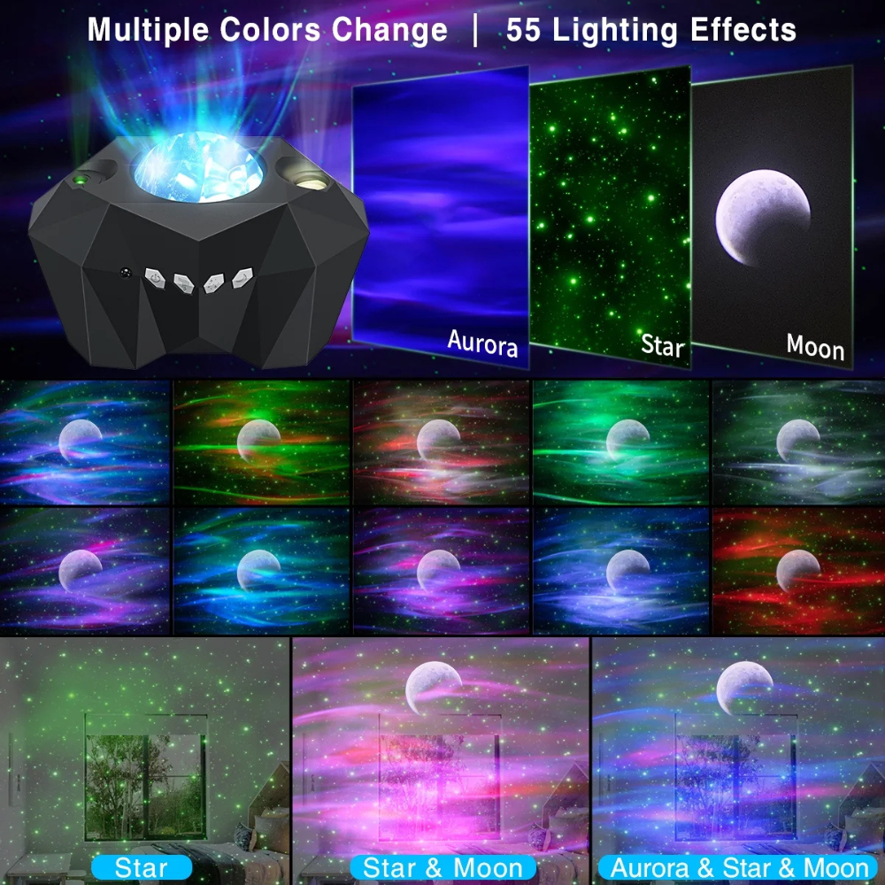 Starry Sky Projector With Moon And Music Sync-Sparklie Lights