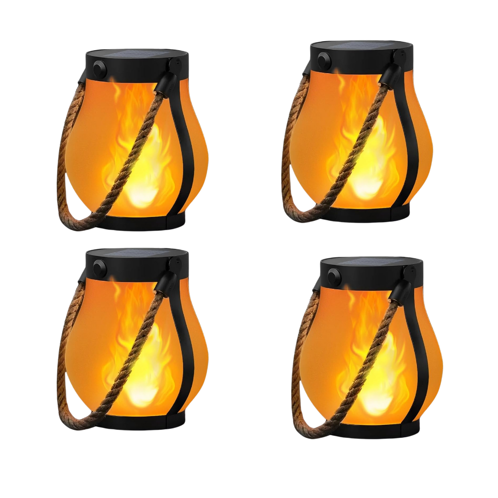 Outdoor Solar Flame Lantern With Handle