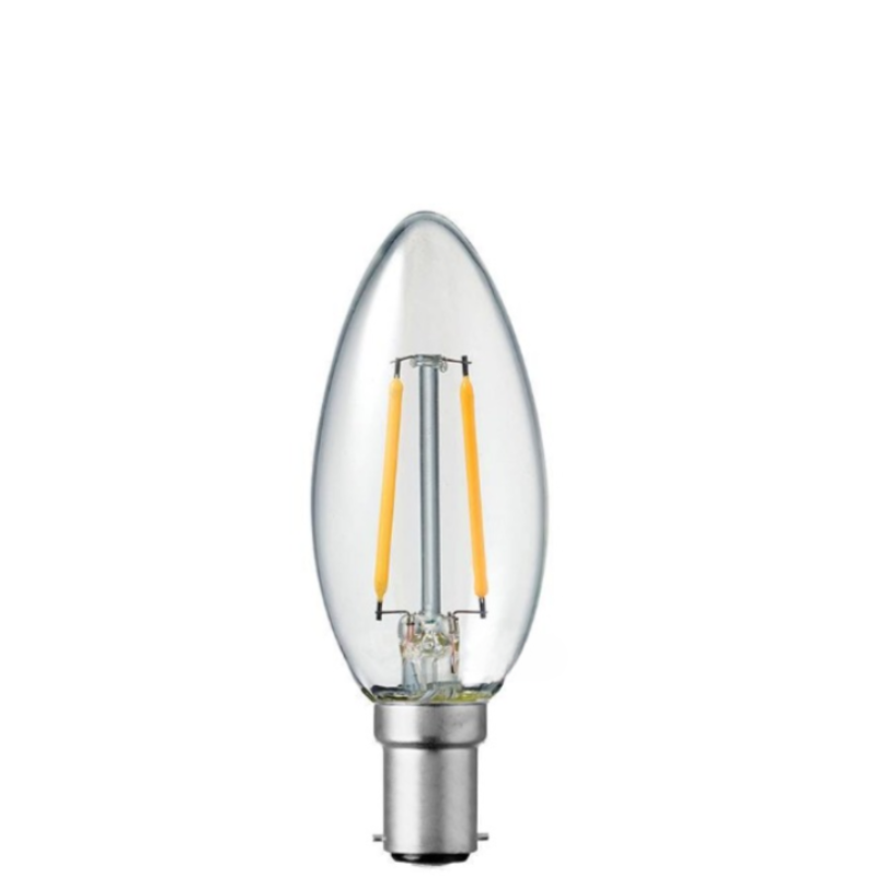 2W Candle Dimmable LED Bulb (B15) Clear in Warm White-Sparklie Lights