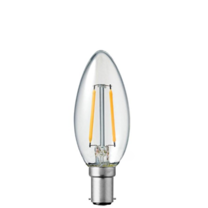 2W Candle Dimmable LED Bulb (B15) Clear in Warm White-Sparklie Lights