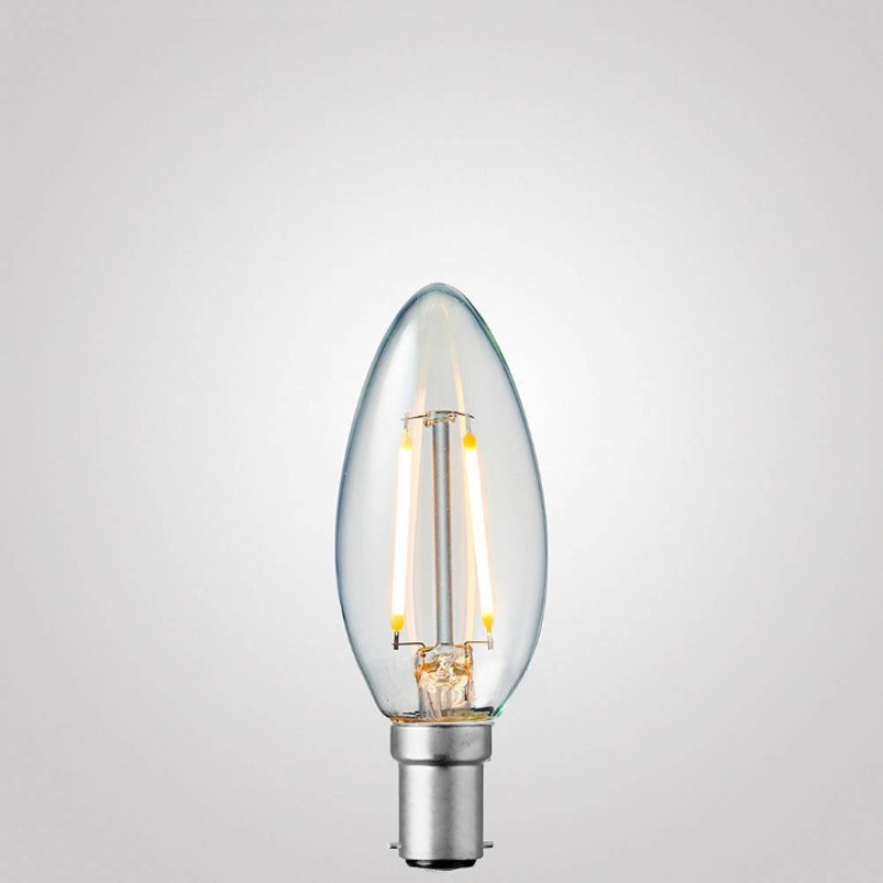 2W Candle Dimmable LED Bulb (B15) Clear in Warm White-Sparklie Lights