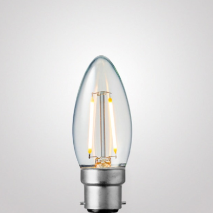2W Candle Dimmable LED Bulb (B22) Clear in Warm White-Sparklie Lights