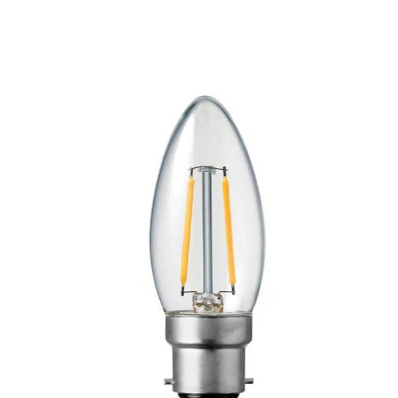 2W Candle Dimmable LED Bulb (B22) Clear in Warm White-Sparklie Lights