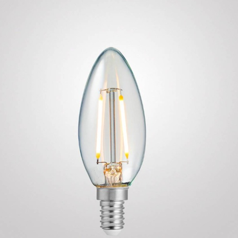 2W Candle Dimmable LED Bulb (E14) Clear in Warm White-Sparklie Lights
