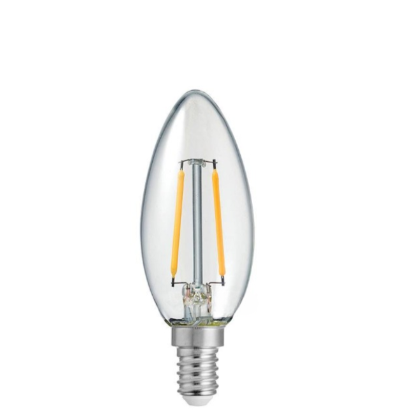 2W Candle Dimmable LED Bulb (E14) Clear in Warm White-Sparklie Lights