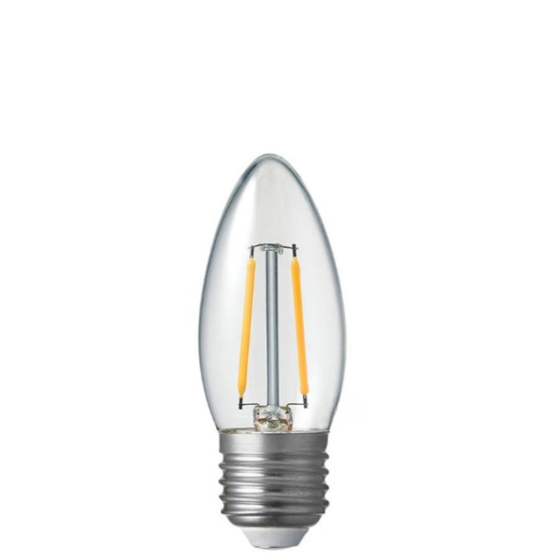 2W Candle Dimmable LED Bulb (E27) Clear in Warm White-Sparklie Lights