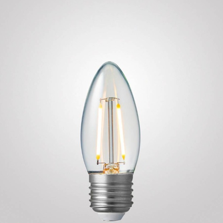 2W Candle Dimmable LED Bulb (E27) Clear in Warm White-Sparklie Lights