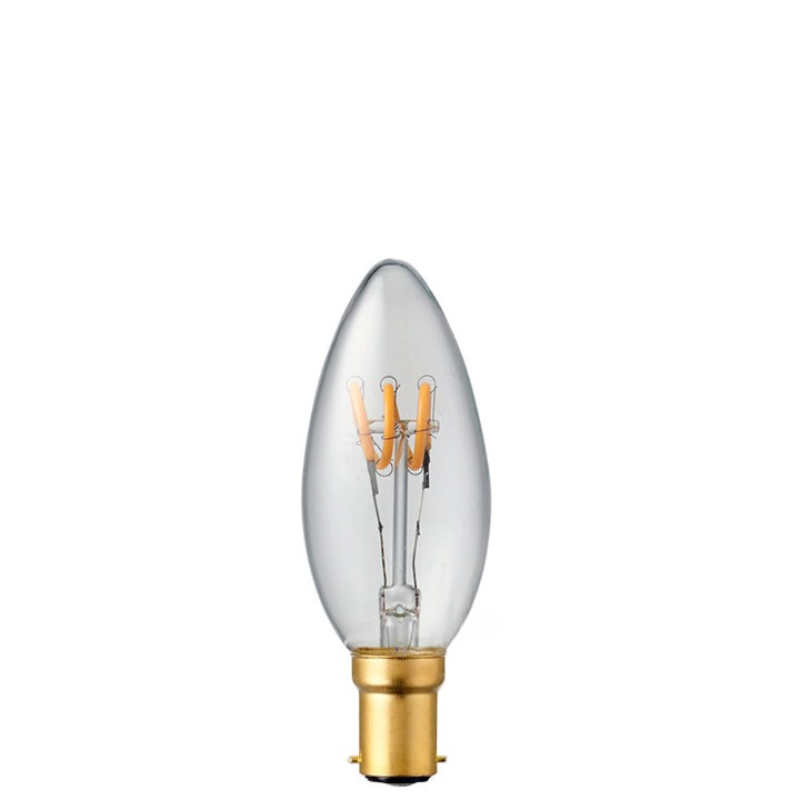 3W Candle Dimmable Tre Loop LED Bulb (B15) in Extra Warm White-Sparklie Lights