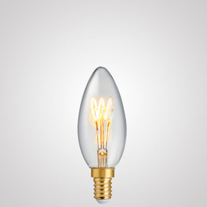 3W Candle Dimmable Tre Loop LED Bulb (E14) in Extra Warm White-Sparklie Lights
