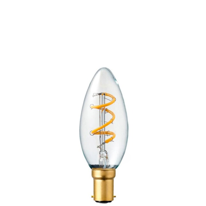 3W Candle Spiral Dimmable LED Bulb (B15) in Extra Warm White-Sparklie Lights