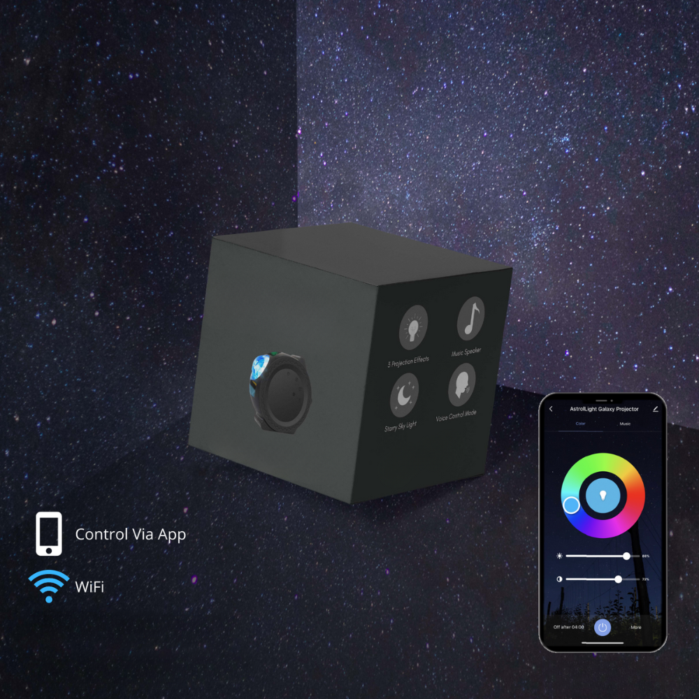 Galaxy Light Projector With Music Sync And Ambient Lighting-Sparklie Lights