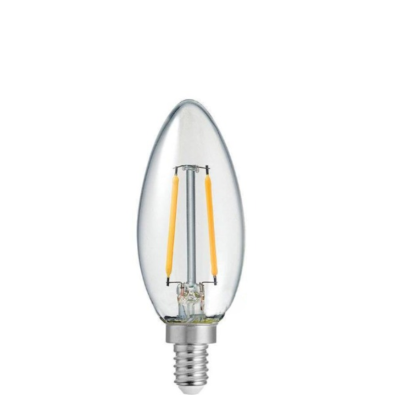 2W Candle Dimmable LED Bulb (E12) Clear in Warm White-Sparklie Lights