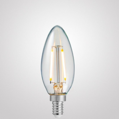 2W Candle Dimmable LED Bulb (E12) Clear in Warm White-Sparklie Lights