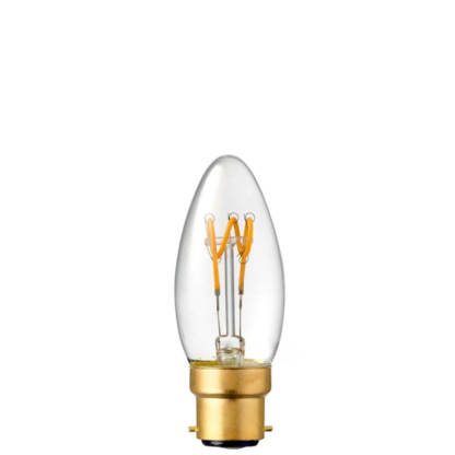 3W Candle Dimmable Tre Loop LED Bulb (B22) in Extra Warm White-Sparklie Lights