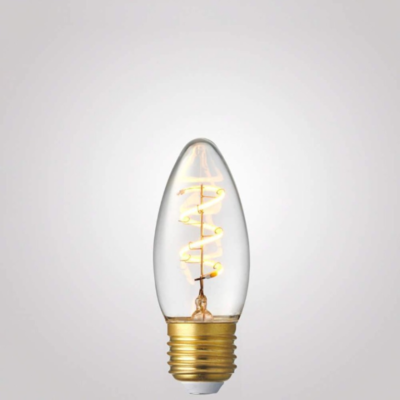 3W Candle Spiral Dimmable LED Bulb (E27) in Extra Warm White-Sparklie Lights